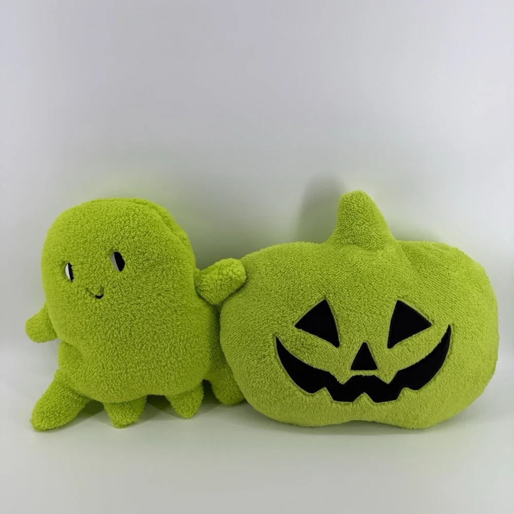 Target Hyde Eek Ghost Pumpkin Pillow Set Green Faux Shearling Plush Halloween 24